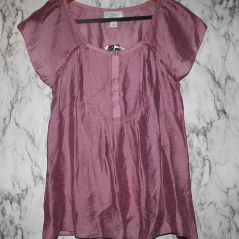 NWT Pretty Purple LOFT top Petites Small SP